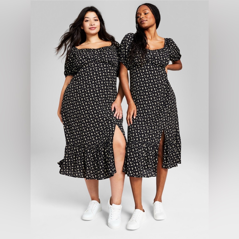 And Now This® by Macy’s - Women’s Printed Puff Sleeve MIDI Dress Size 3X
